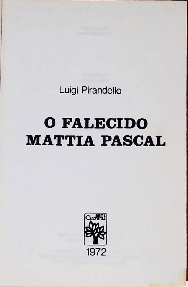 O Falecido Mattia Pascal