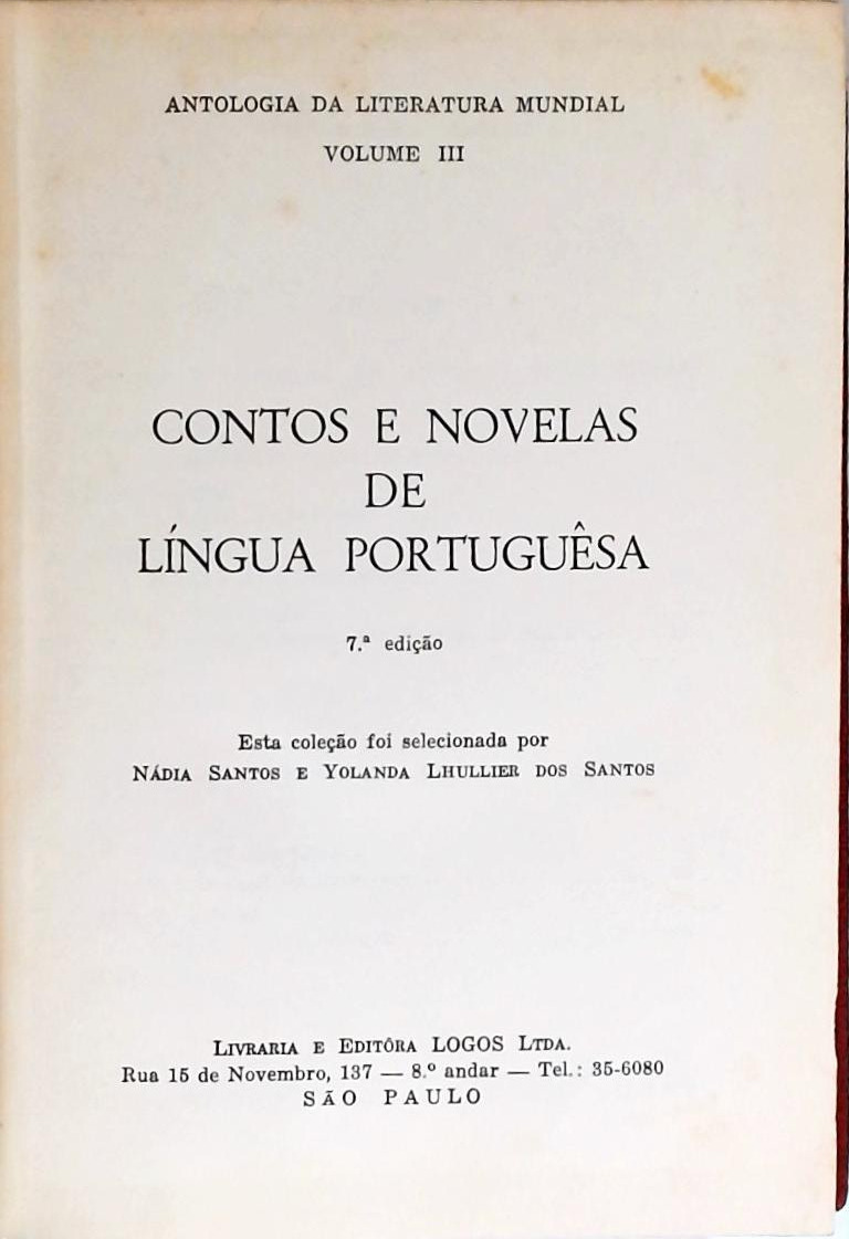 Contos E Novelas De Língua Portuguesa
