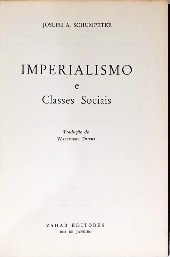 Imperialismo e Classes Sociais