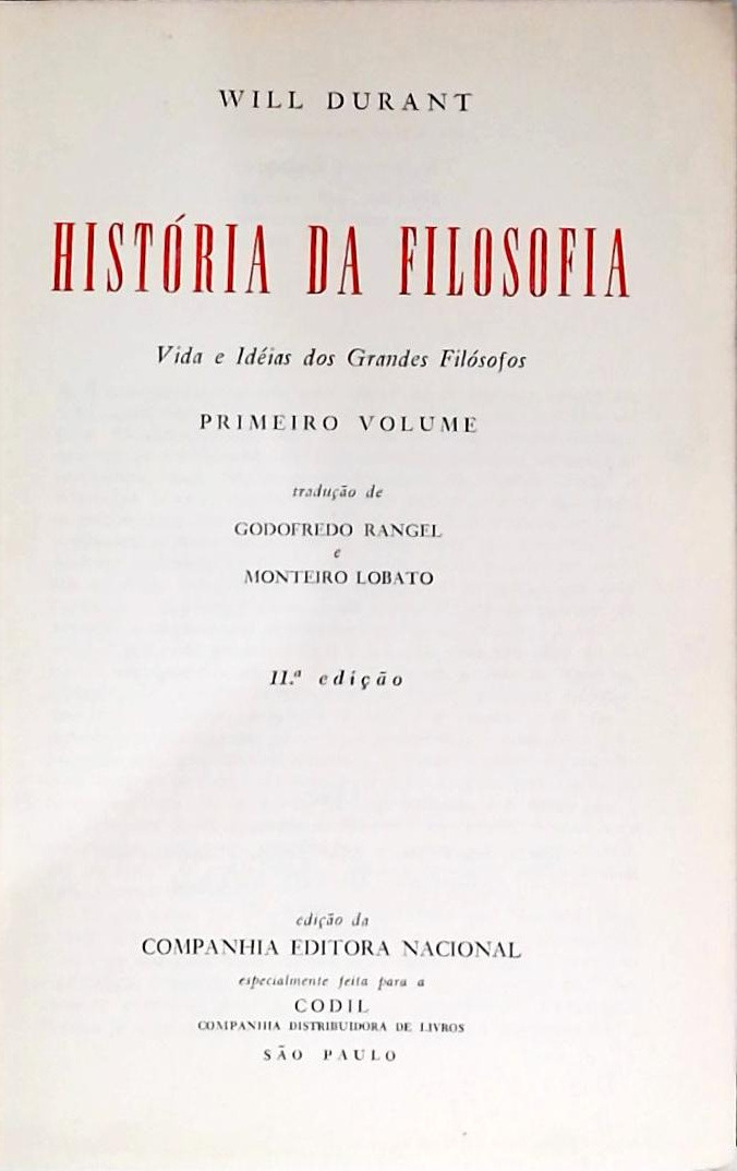 História da Filosofia - volume 1