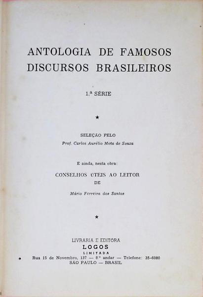 Antologia De Famosos Discursos Brasileiros