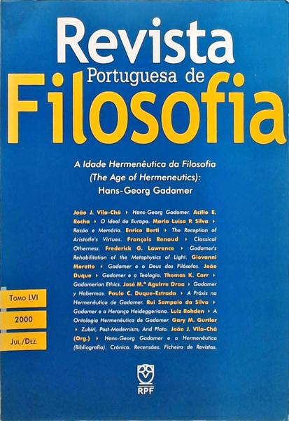 Revista Portuguesa De Filosofia - Volume 56 - Fascículo 3-4