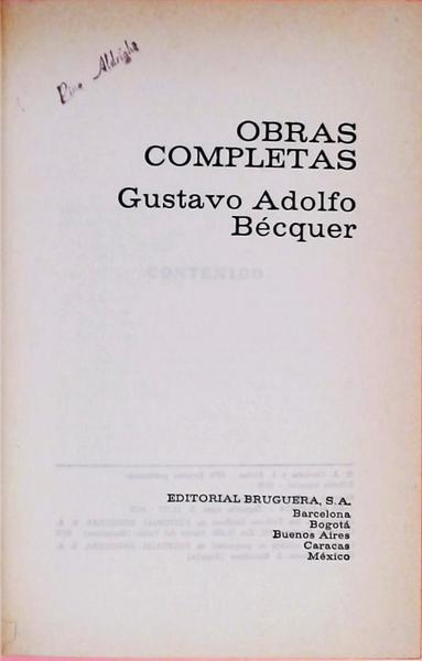 Obras Completas Gustavo Adolfo Bécquer