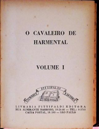 O Cavaleiro De Harmental - Volume 1
