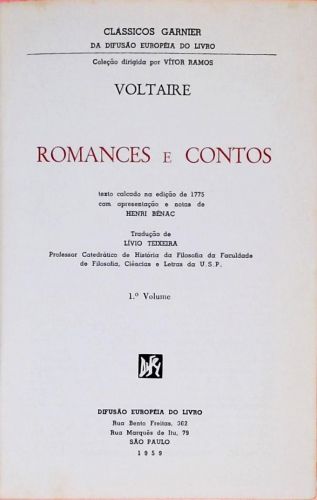 Romances E Contos - Volume 1