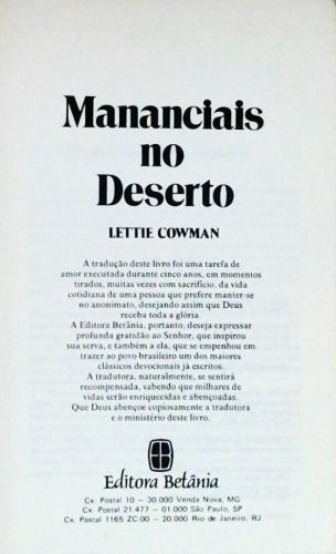 Mananciais No Deserto