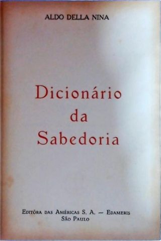 Dicionário da Sabedoria Vol. 2