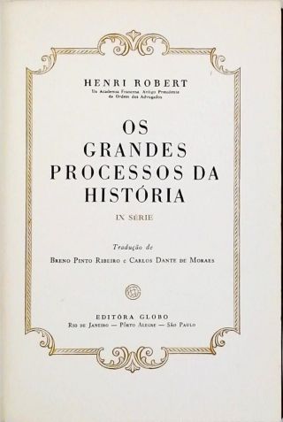 Os Grandes Processos da História - volume 9