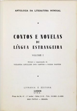 Contos E Novelas Da Língua Estrangeira - Vol. 1