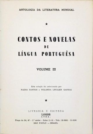 Contos e Novelas de Língua Portuguesa - Vol. 3