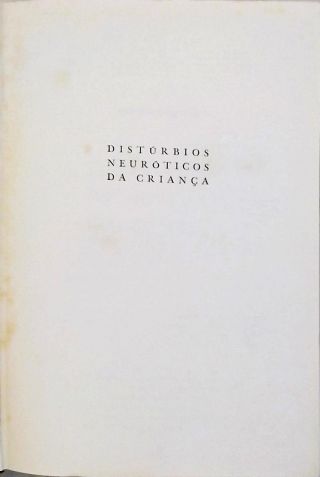 Distúrbios Neuróticos da Criança