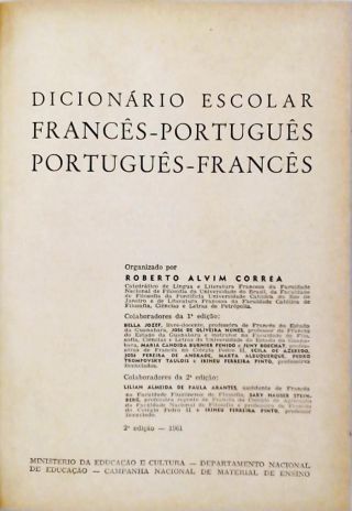 Dicionário Escolar Francês-Português / Português-Francês