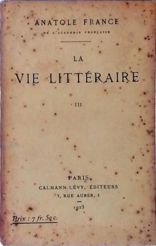 La Vie Littéraire Vol. III
