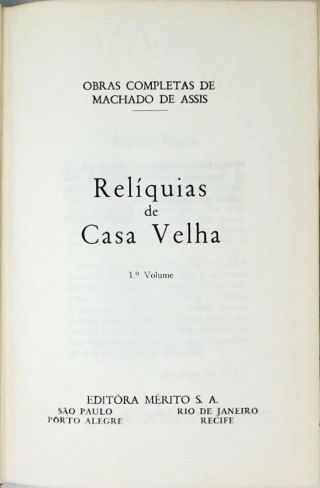 Relíquias de Casa Velha (Vol. 1)