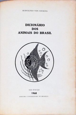 Dicionário Dos Animais Do Brasil