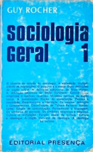 Sociologia Geral - Vol. 1