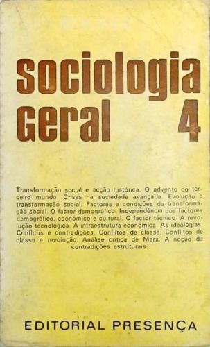 Sociologia Geral - Volúme 4