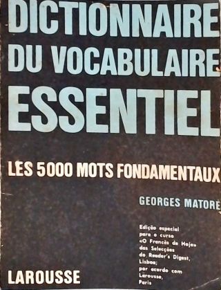Dictionnaire Du Vocabulaire Essentiel 