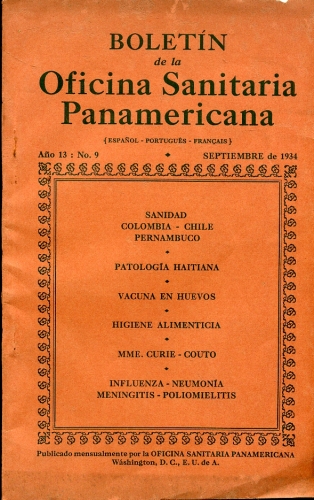 Boletín de la Oficina Sanitaria Panamericana (Nº 9)