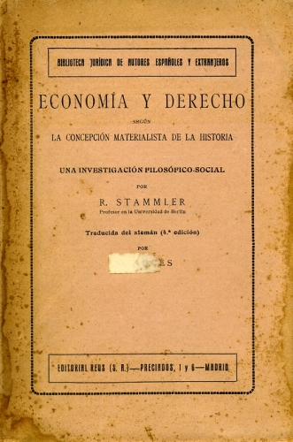 Economía y Derecho Según la Concepción Materialista de la Historia