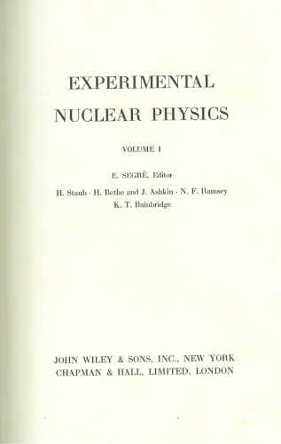 Experimental Nuclear Physics (Em 2 volumes)