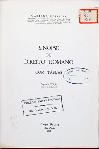 Sinopse De Direito Romano