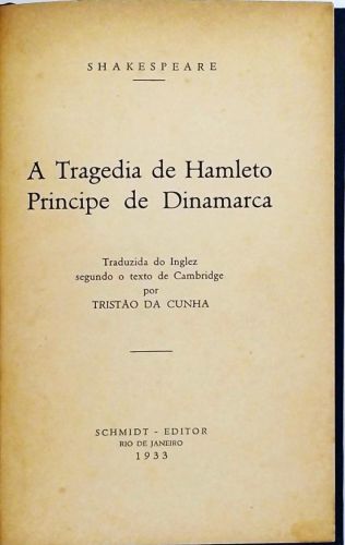 A Tragédia de Hamleto Príncipe de Dinamarca