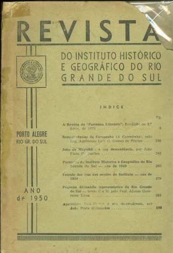 Revista do Instituto Histórico e Geográfico do Rio Grande do Sul (Ano XXIX - Número 117 à 120)
