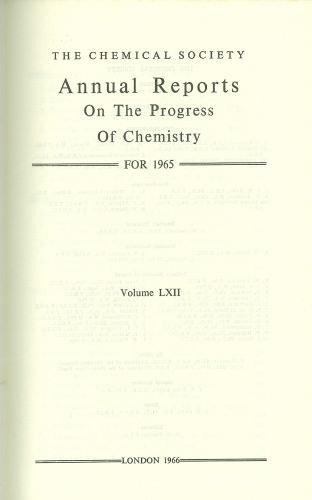 Annual Reports on the Progress of Chemistry - 1961 (Volume LVIII)