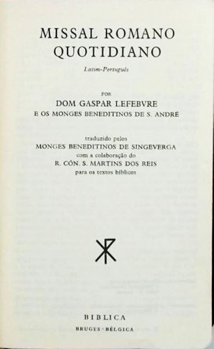 Missal Romano Quotidiano Latim-português