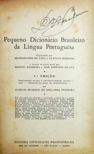 PEQUENO DICIONÁRIO BRASILEIRO DA LÍNGUA PORTUGUESA