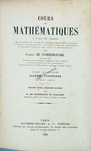 Cours De Mathematiques - Tomo 4 - 2 Parte