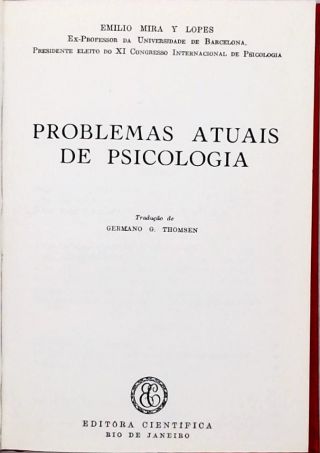 Problemas Atuais de Psicologia