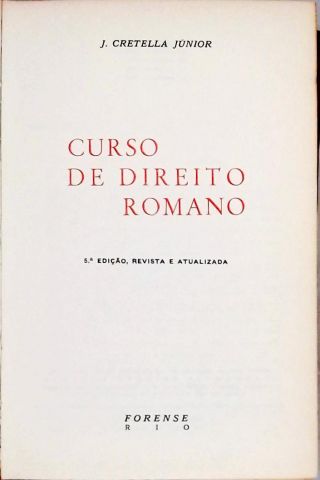 Curso de Direito Romano