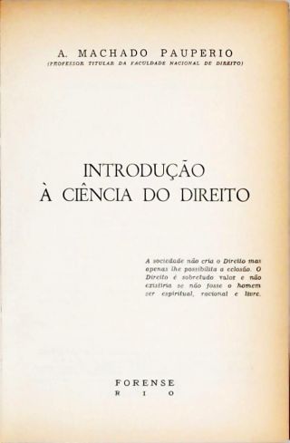 Compêndio de Introdução à Ciência do Direito