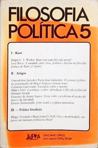 Filosofia Política - Vol. 5