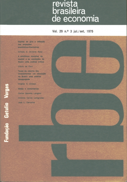 Revista Brasileira de Economia (Vol. 29, Nº 3, 1975)
