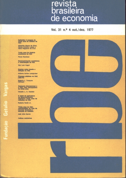 Revista Brasileira de Economia (Vol. 31, Nº 4, 1977)