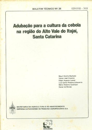 Adubação para a Cultura da Cebola na região do Alto Vale do Itajaí, Santa Catarina
