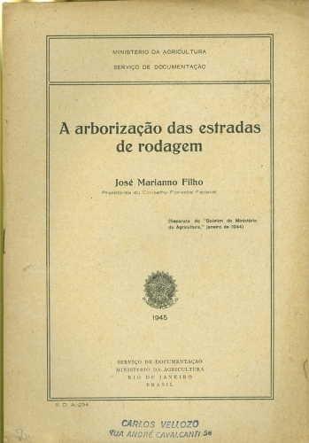A Arborização das Estradas de Rodagem