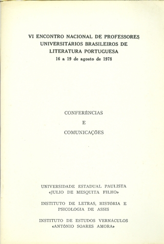 VI Encontro Nacional de Professores Universitários Brasileiros de Literatura Portuguesa