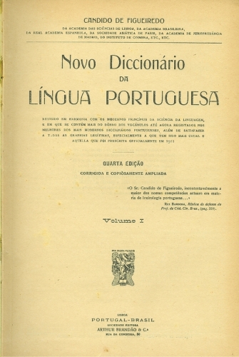 Novo Diccionário da Língua Portuguesa (Em 2 Volumes)