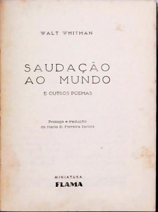 Saudação ao Mundo e Outros Poemas