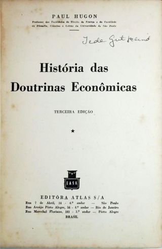 História das Doutrinas Econômicas