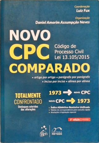 Novo CPC Comparado - Código de Processo Civil Lei 13.105/2015