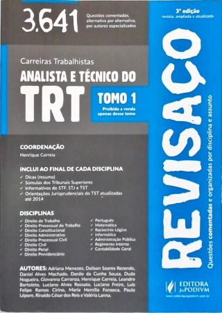 Analista e Técnico do TRT - Vol. 1