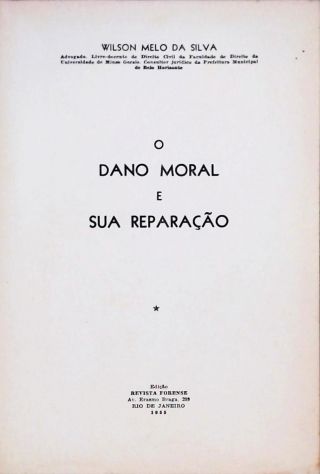 Dano Moral e Sua Reparação