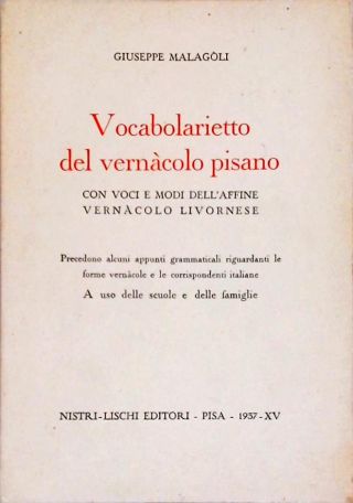 Vocabolarietto del Vernàcolo Pisano