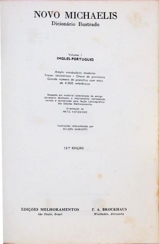 Novo Michaelis Dicionário Ilustrado Inglês-Português - Em 2 Volumes