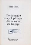Dictionnaire Encyclopédique Des Sciences Du Langage
